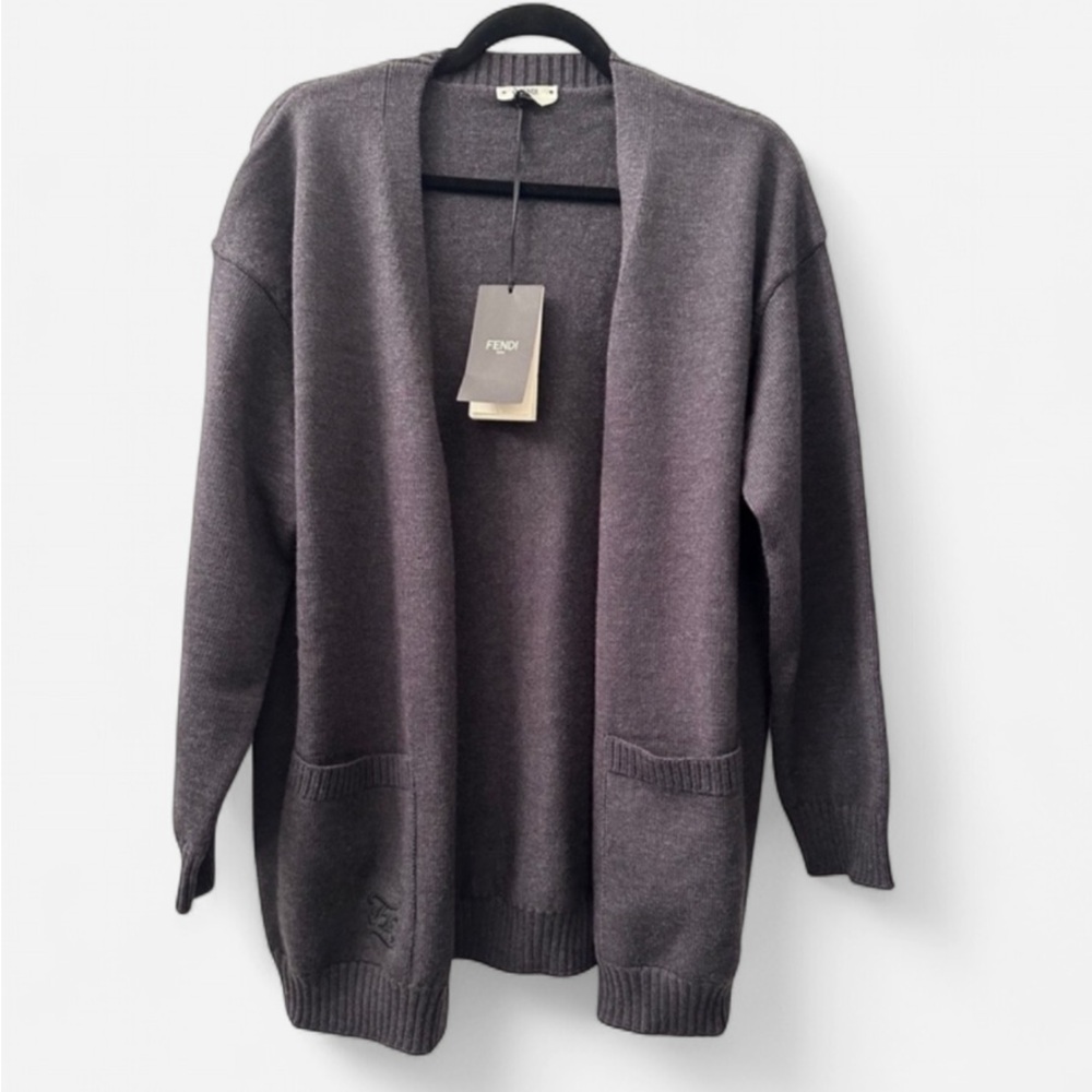 FENDI wool grey cardigan 42